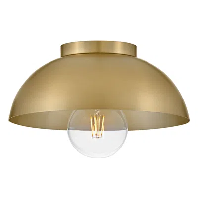 Hinkley Stu 11" Wide Lacquered Brass Dome Ceiling Light