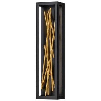 Hinkley Styx 24" High Black Gilded Gold Led Wall Sconce
