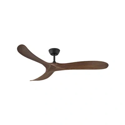 Hinkley Swell 60" Indoor/outdoor Smart Wooden Ceiling Fan With Remote In Matte Black,walnut