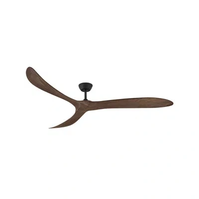 Hinkley Swell 80" Indoor/outdoor Smart Wooden Ceiling Fan With Remote In Matte Black,walnut