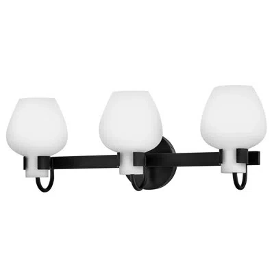 Hinkley Sylvie 24" Three-light Bath Vanity Fixture In Textured Black Oxide