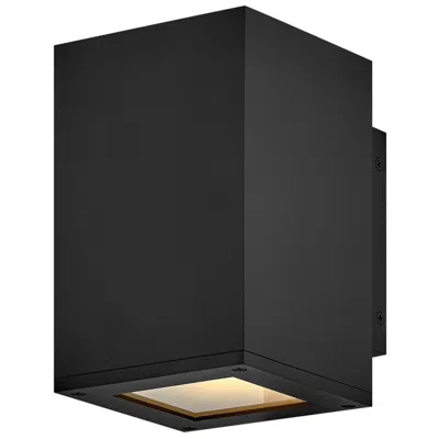 Hinkley Tetra 8"h Black Rectangular Led Outdoor Wall Light