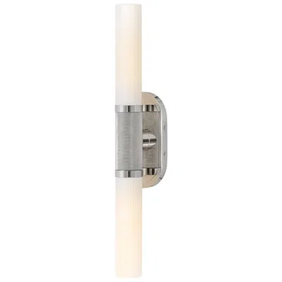 Hinkley Thayer Large Two Light Sconce 24.5" Polished Nickel In Multi
