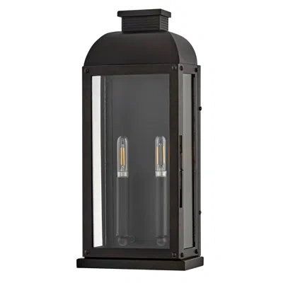 Hinkley Tiverton 17" Two-light Outdoor Wall Mount Lantern In Dark Oxidized Brass
