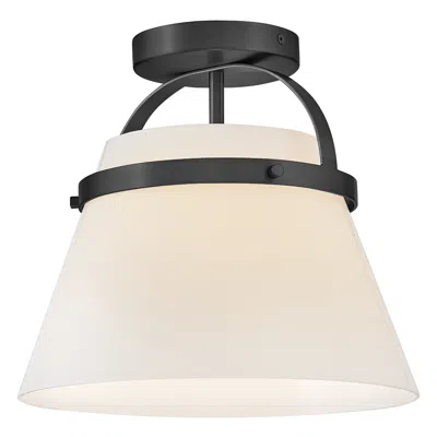 Hinkley Tori 12" Wide Black Tapered Drum Ceiling Light