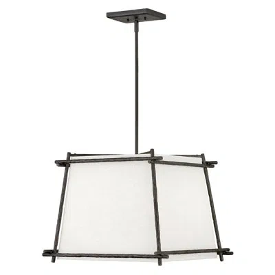 Hinkley Tress 4 - Light Shaded Geometric Chandelier In Iron Ore