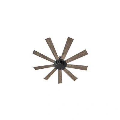 Hinkley Turbine 60" Indoor/outdoor Smart Ceiling Fan With Integrated Led + Hiro Remote In Matte Black