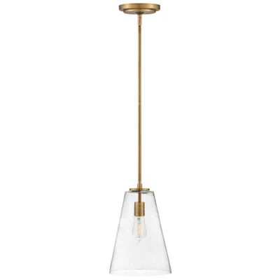 Hinkley Vance 10" Wide Heritage Brass Seeded Glass Modern Mini Pendant