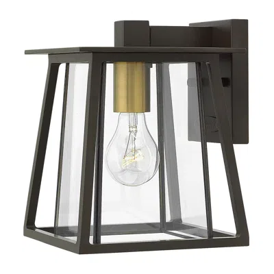 Hinkley Walker 9 1/4" High Clear Glass And Bronze Outdoor Wall Light