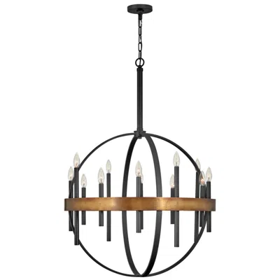 Hinkley Wells 30" Wide Black Brass 12-light Orb Chandelier