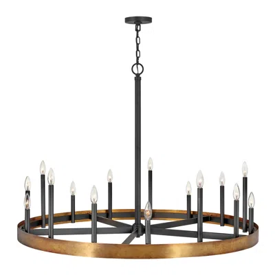 Hinkley Wells 45 1/4"w Black And Weathered Brass Chandelier