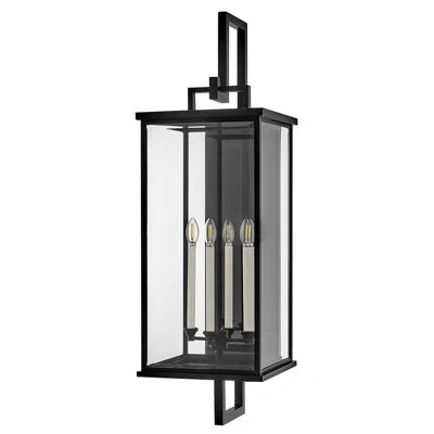 Hinkley Weymouth Wall Mount Lantern In Black