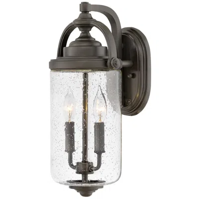 Hinkley Willoughby 17" High Bronze And Seeded Glass Outdoor Wall Light