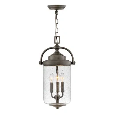 Hinkley Willoughby 3 - Light Lantern Geometric Pendant In Oil Rubbed Bronze