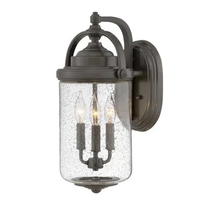 Hinkley Willoughby 3-light Composite Outdoor Candle Wall Mount Lantern In Bronze