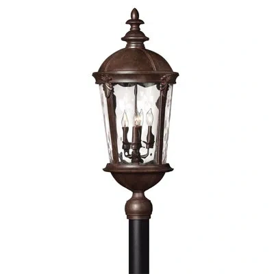 Hinkley Windsor 30" Four-light Candle Outdoor Post/pier Mount Lantern In River Rock