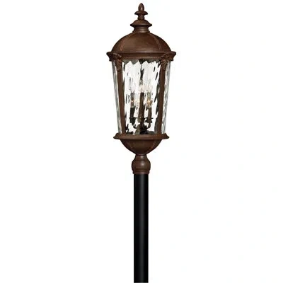 Hinkley Windsor 34.75" Six-light Candle Outdoor Post/pier Mount Lantern In River Rock