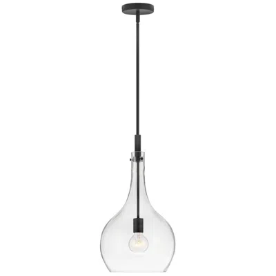 Hinkley Ziggy 12" Wide Black With Clear Glass Mini Pendant