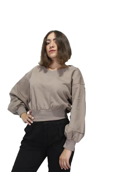 Hinnominate - Fango Grey Sweatshirt Hnw345 In Brown
