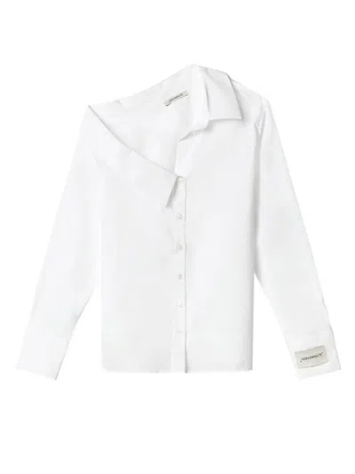 Hinnominate Asymmetrical-collar Shirt In White