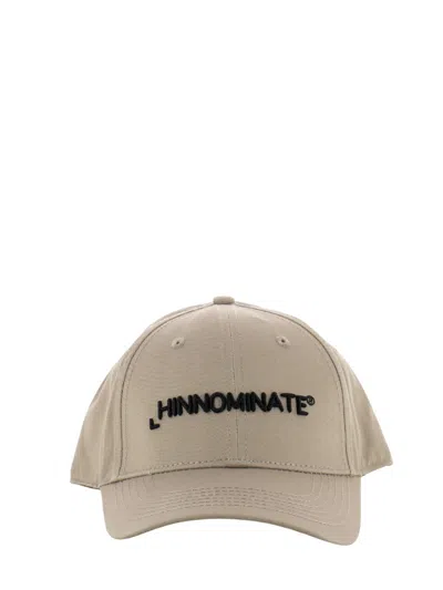 Hinnominate Beige Embroidered Logo Cotton Women's Hat In Sand