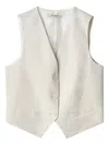 Hinnominate Button-fastening Linen Waistcoat