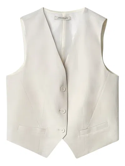 Hinnominate Button-fastening Linen Waistcoat