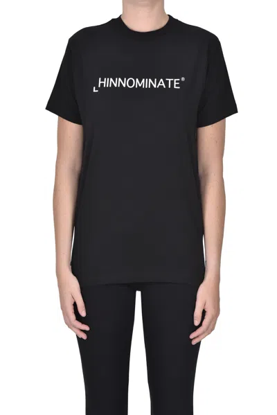 Hinnominate Designer Logo T-shirt In Black
