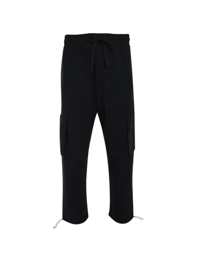 Hinnominate Drawstring-fastening Cargo Trousers In Black