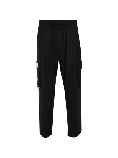 Hinnominate Drawstring-fastening Cargo Trousers In Black