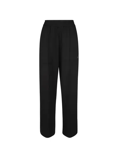 Hinnominate Elasticated-waistband Wide-leg Trousers In Black