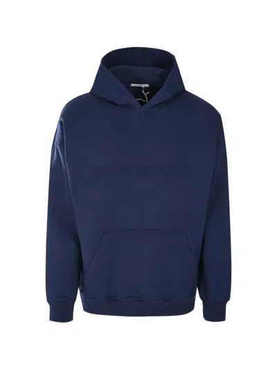 Hinnominate Embossed Fleece Hoodie In Blue