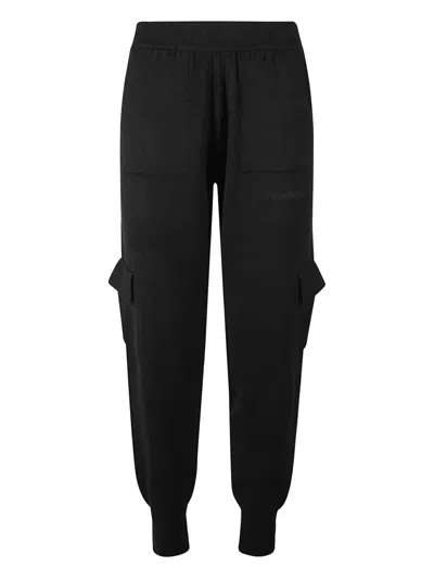 Hinnominate Flap Pocket-detail Knitted Track Pants In Black