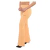 HINNOMINATE FLARED HIGH-WAIST RIBBED TROUSERS IN ORANGE