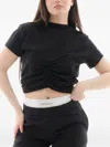 Hinnominate Gathered-detail T-shirt In Black
