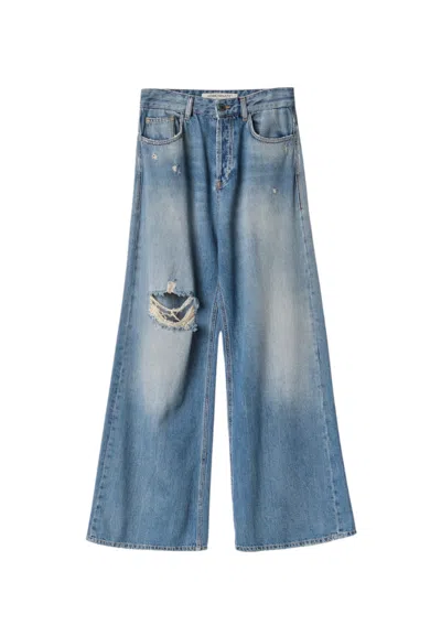 Hinnominate Jeans With Soft Leg Woman  With Tears In Blue