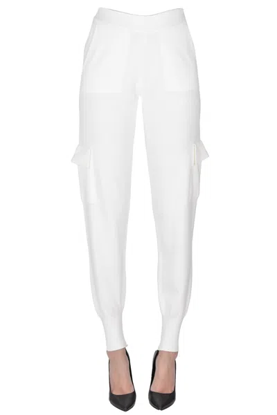 Hinnominate Knitted Cargo Trosuers In White