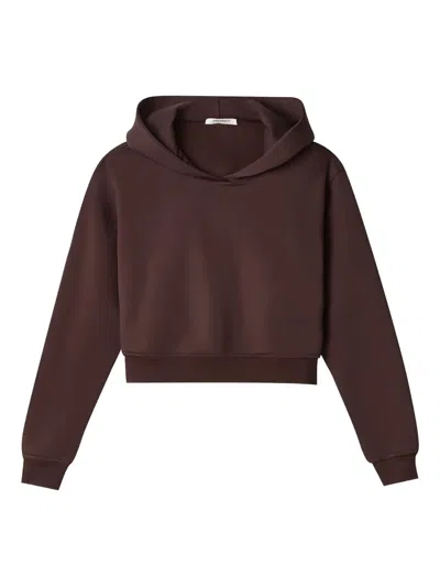Hinnominate Logo-detail Cropped Hoodie In Brown
