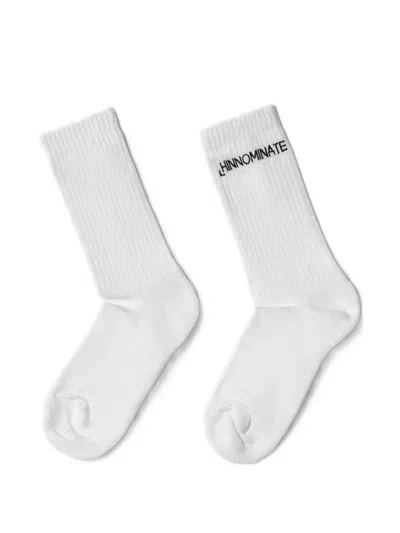 Hinnominate Logo-print Ribbed Socks In White