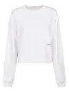 Hinnominate Long-sleeve Cropped Sweatshirt In White
