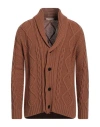 Hinnominate Man Cardigan Camel Size S Wool, Acrylic In Beige