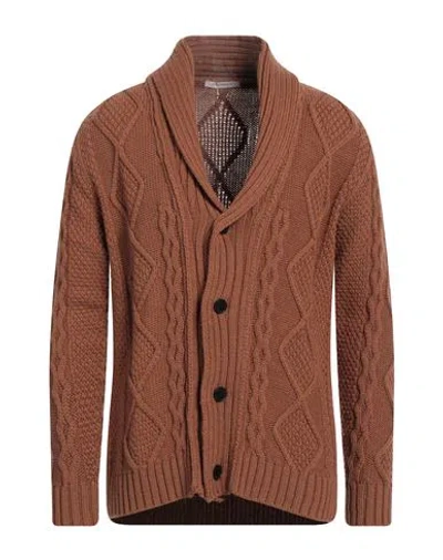 Hinnominate Man Cardigan Camel Size S Wool, Acrylic In Beige