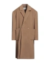 Hinnominate Man Coat Camel Size Xs Polyester, Viscose, Elastane In Beige