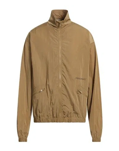 Hinnominate Man Jacket Khaki Size L Polyamide In Sand