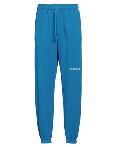 Hinnominate Man Pants Azure Size S Cotton In Blue