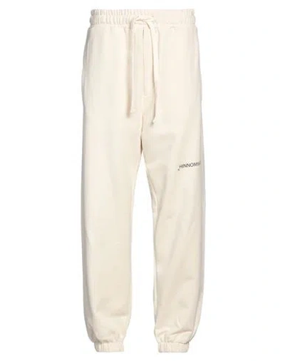 Hinnominate Man Pants Cream Size M Cotton In White