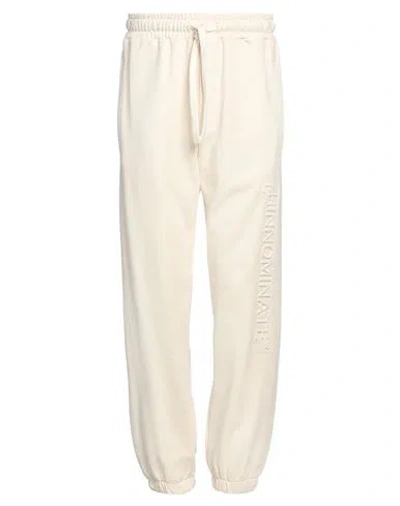 Hinnominate Man Pants Ivory Size M Cotton In White