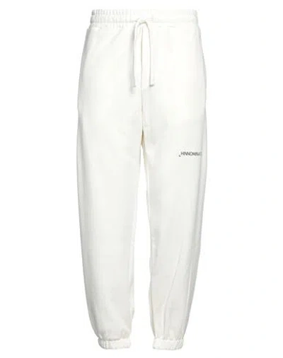 Hinnominate Man Pants Ivory Size Xl Cotton In White