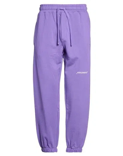 Hinnominate Man Pants Purple Size L Cotton