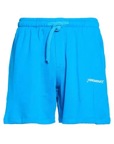 Hinnominate Man Shorts & Bermuda Shorts Azure Size L Cotton In Blue